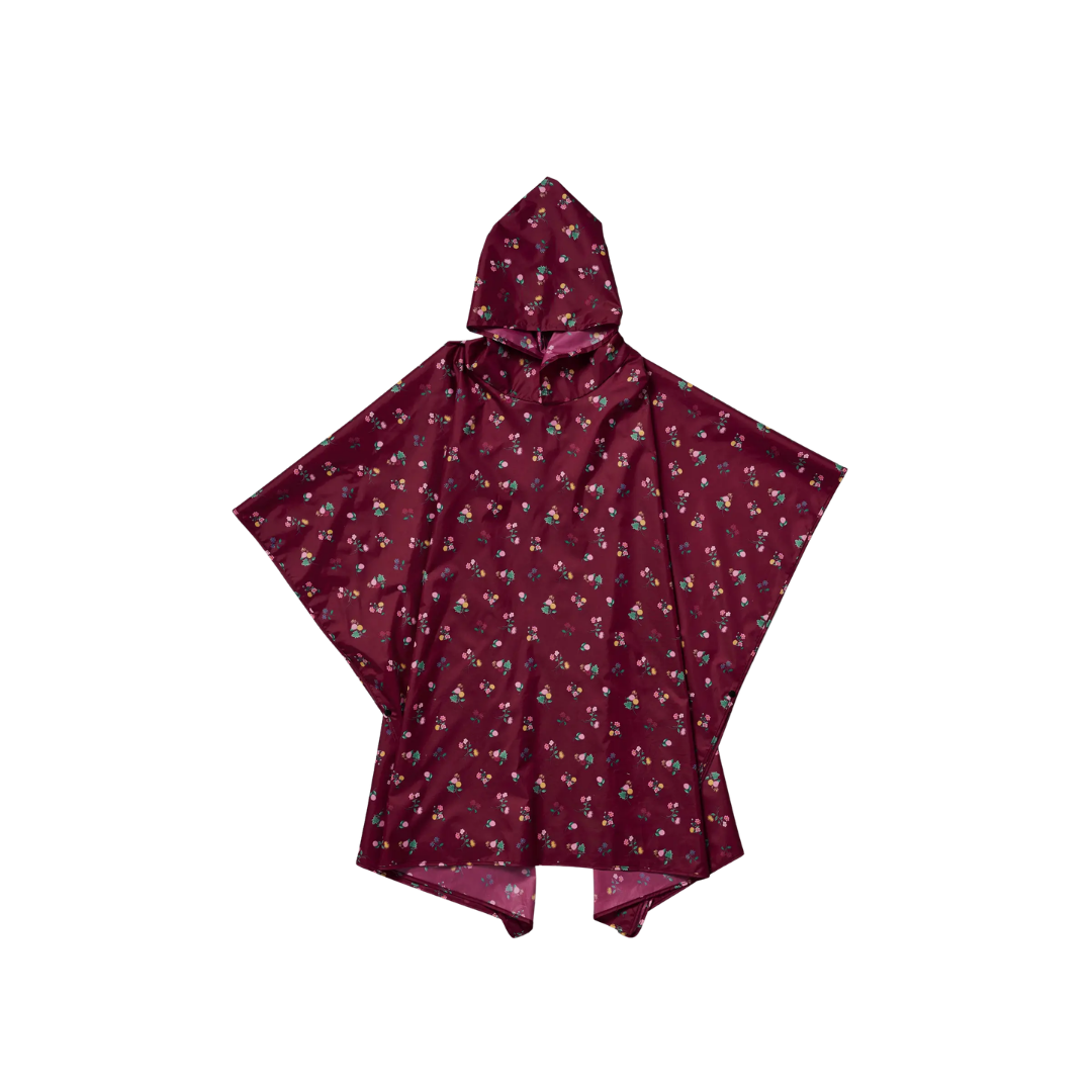 Ditsy Dahlia Packable Rain Poncho