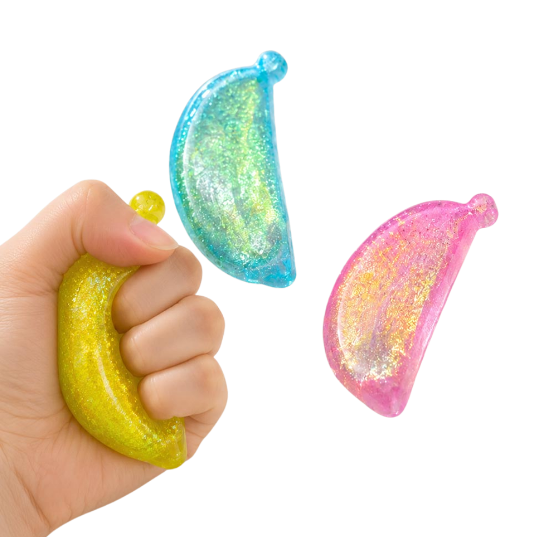 Glitter Banana Squish Toy