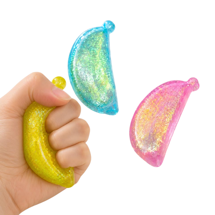 Glitter Banana Squish Toy