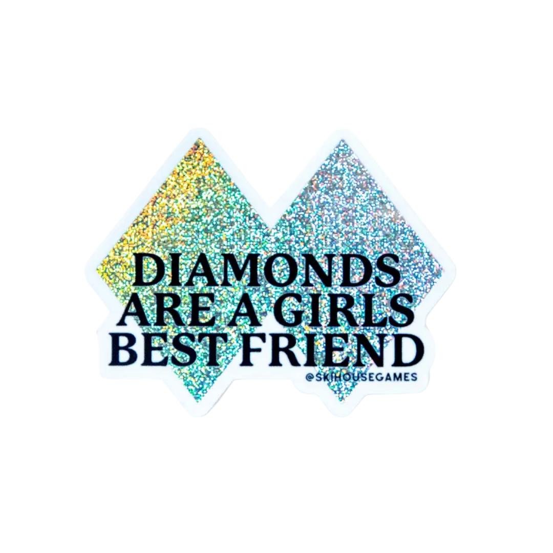 Diamonds Are A Girls Best Friend Ski Sticker
