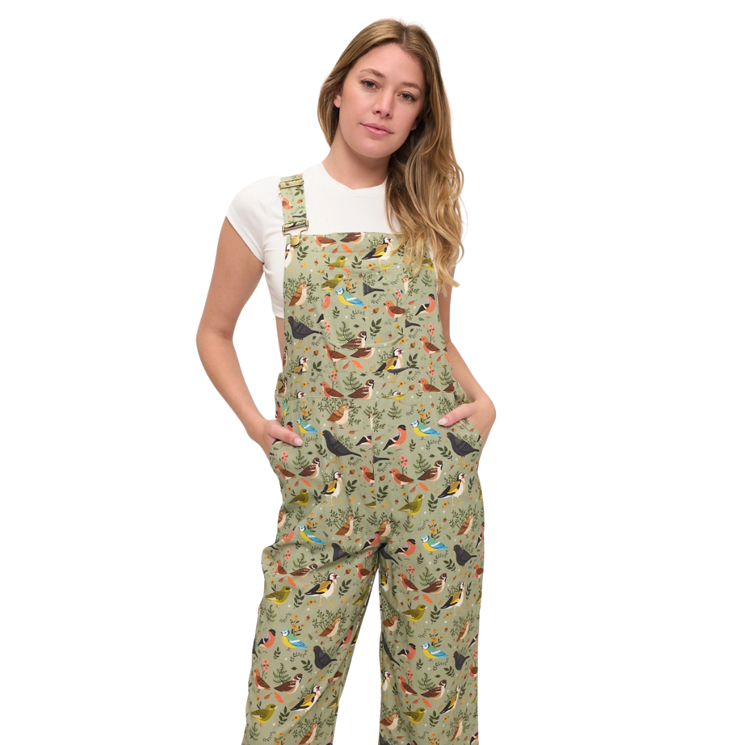 Floral Songbirds Overalls