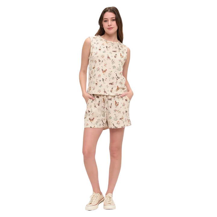 Ducks and Chicken Floral Sleeveless Top