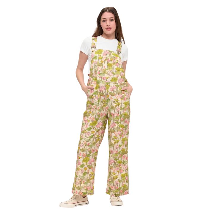 Lotus Flower and Lily Pads Overalls