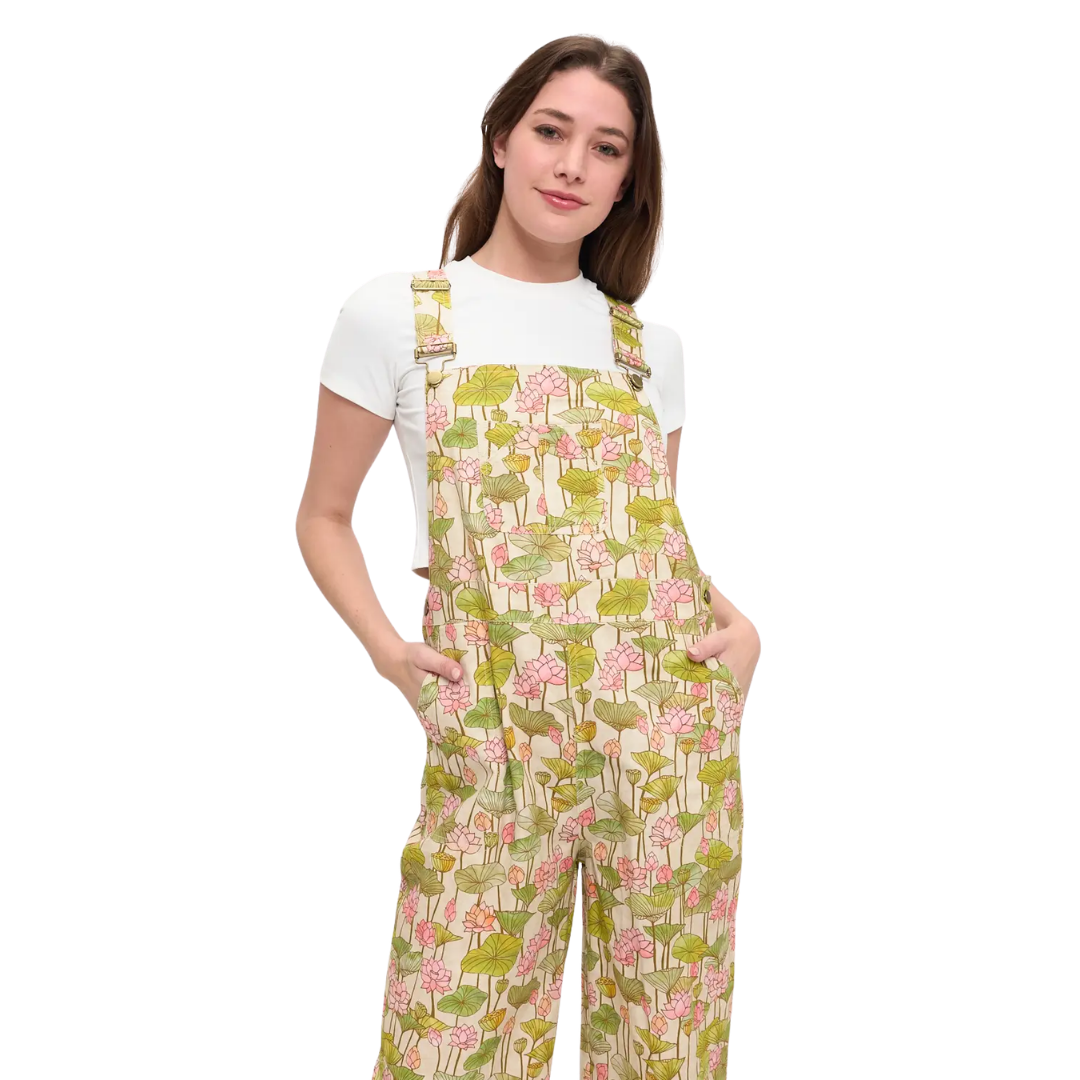 Lotus Flower and Lily Pads Overalls