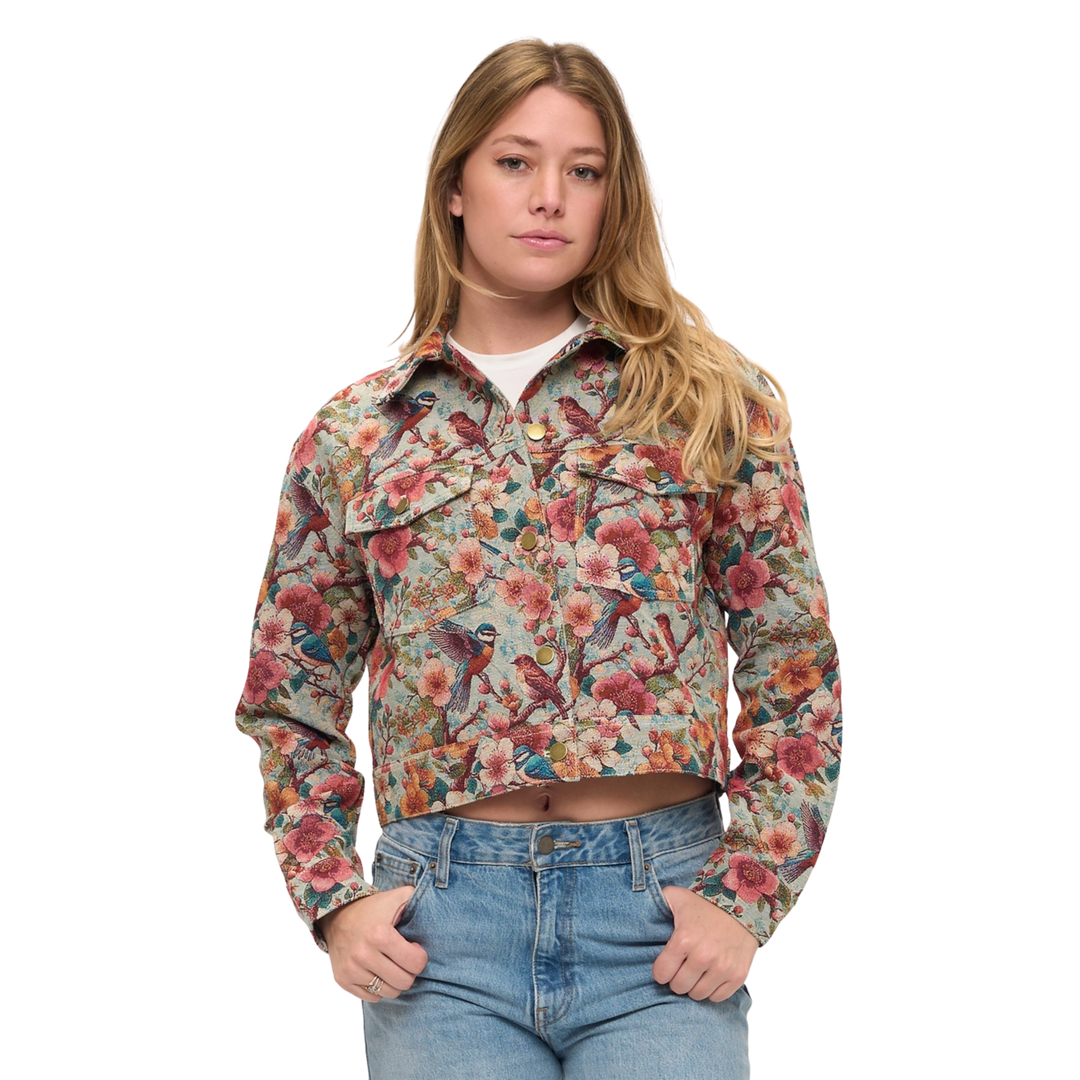 Vintage Floral Aviary Tapestry Jacket