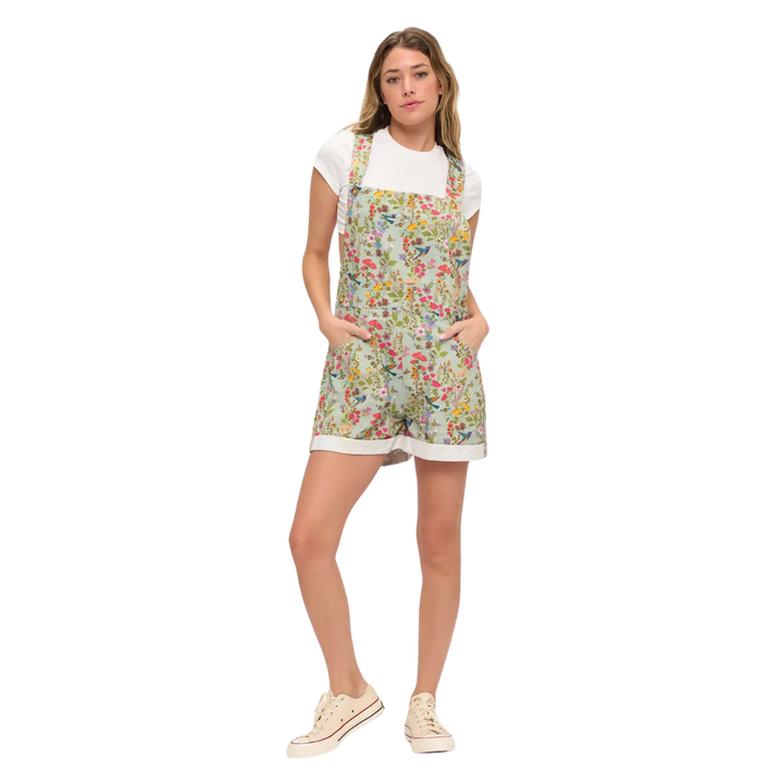 Green Floral Hummingbird Shortails