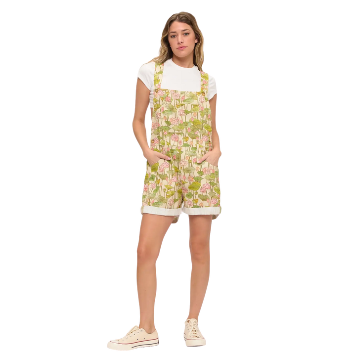 Lotus Flower and Lily Pads Shortalls