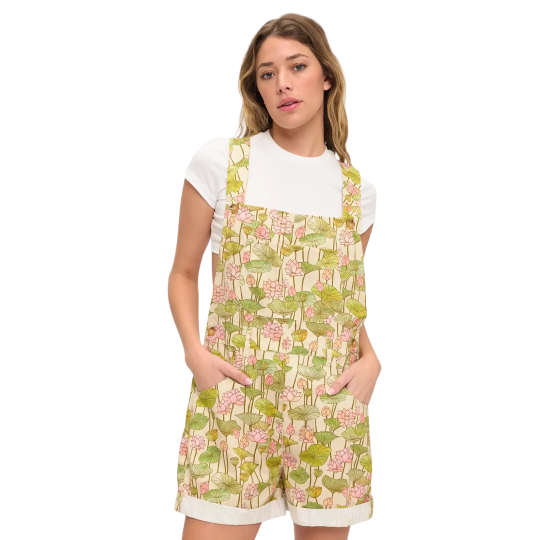 Lotus Flower and Lily Pads Shortalls