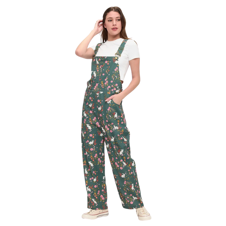 Floral Bunny Overalls