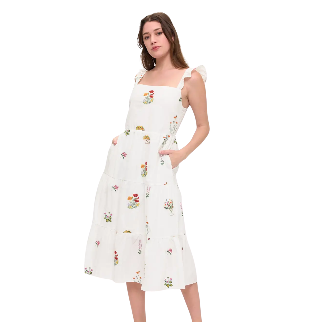 Floral Meadow Embroidery Sundress