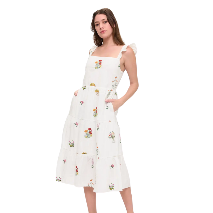 Floral Meadow Embroidery Sundress