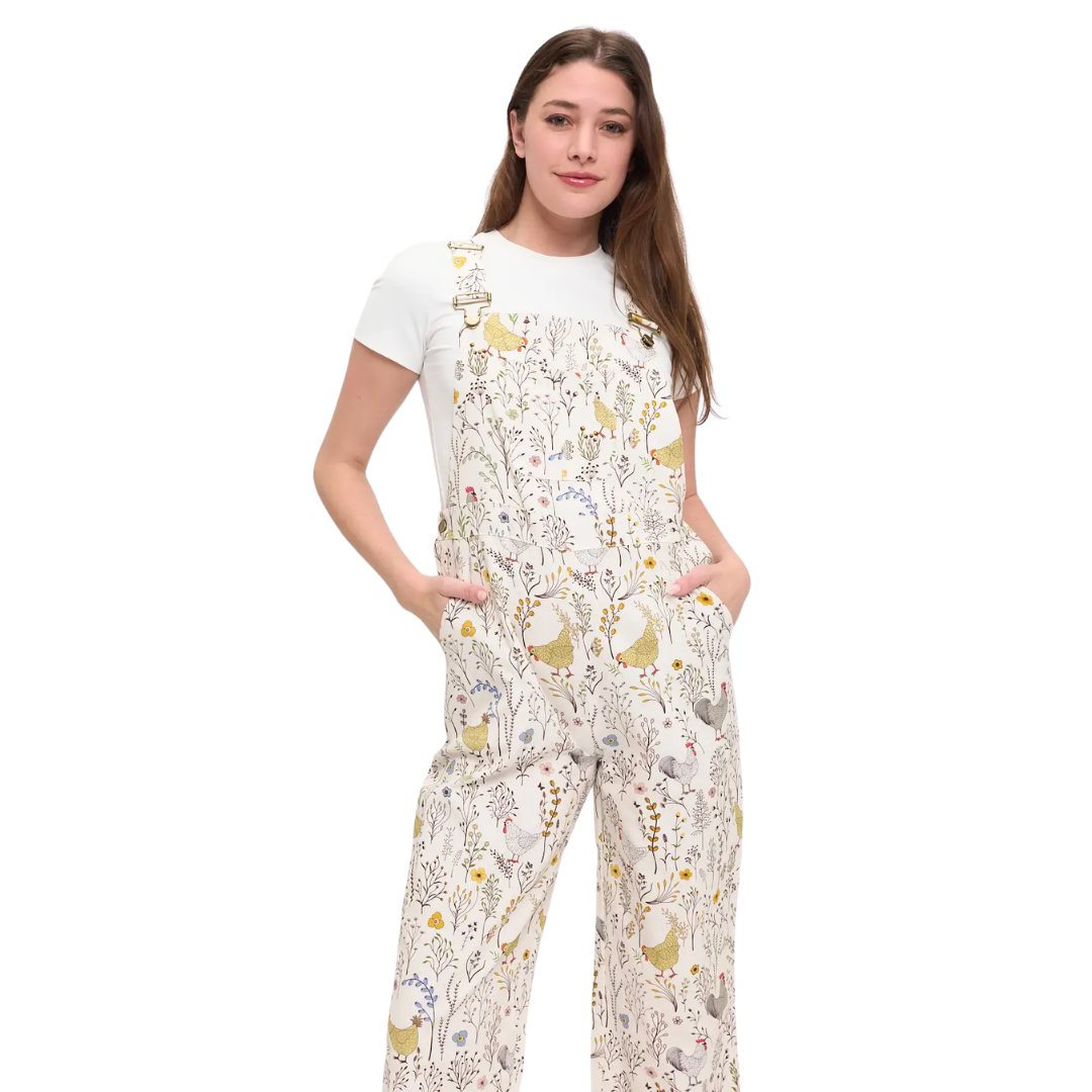 Rooster Floral Overalls