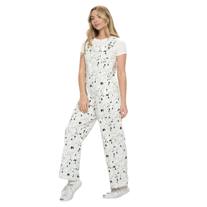 Multi Cat Print Overalls