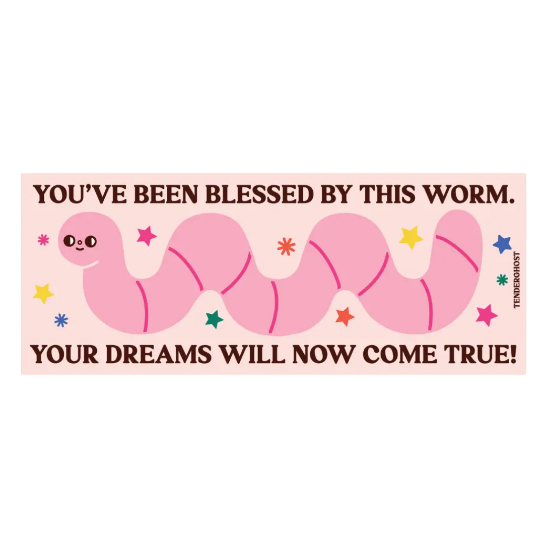 Blessed By This Worm Bumper Magnet