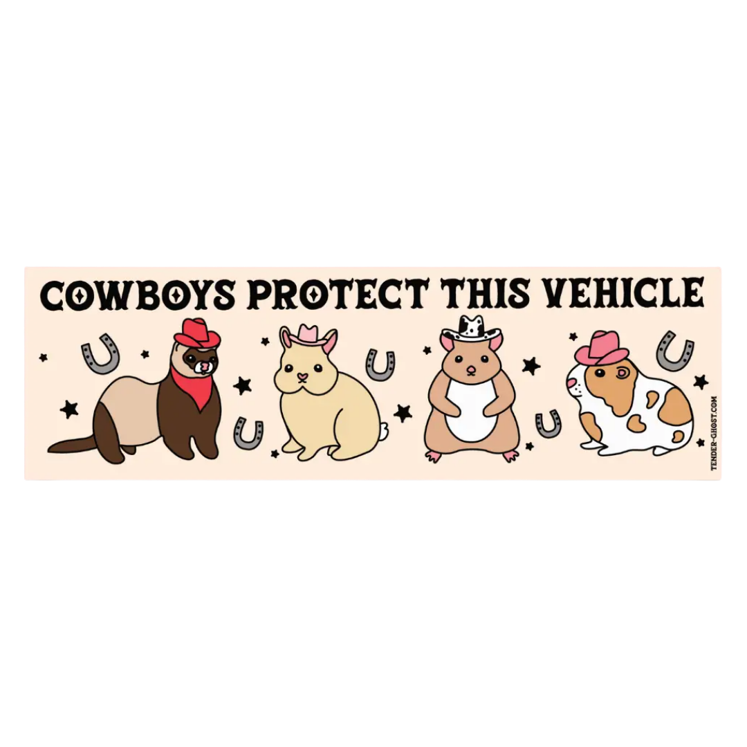 Cowboys Protect This Vehicle Bumper Sticker