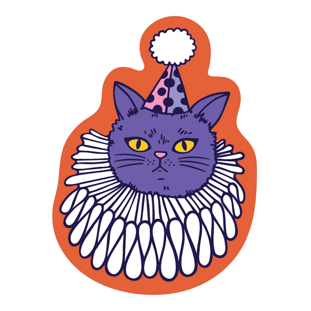 Cat Clown Sticker