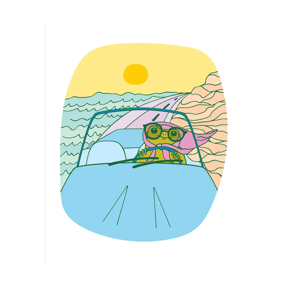 Driving Froggy Print (8" X 10")
