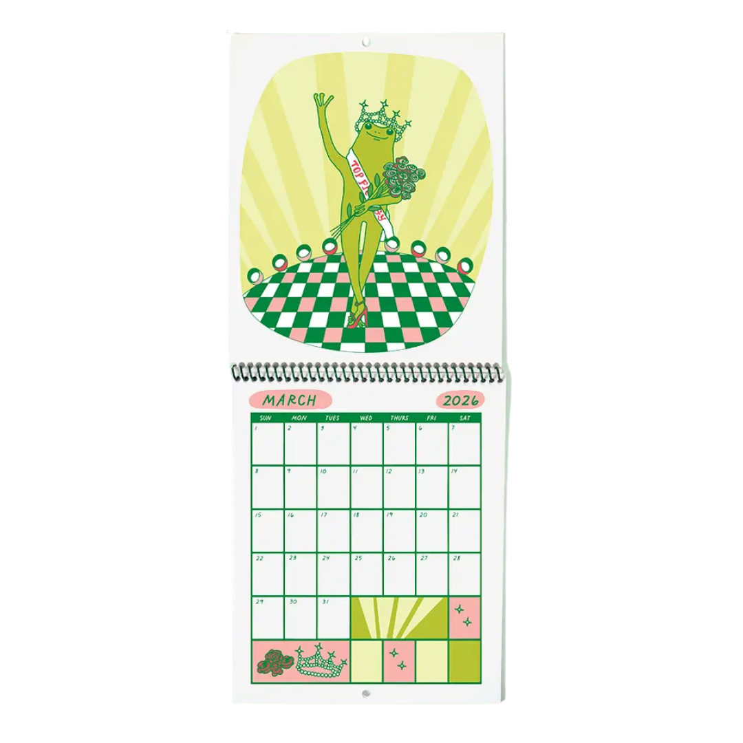 Froggy of the Month 2026 Calendar