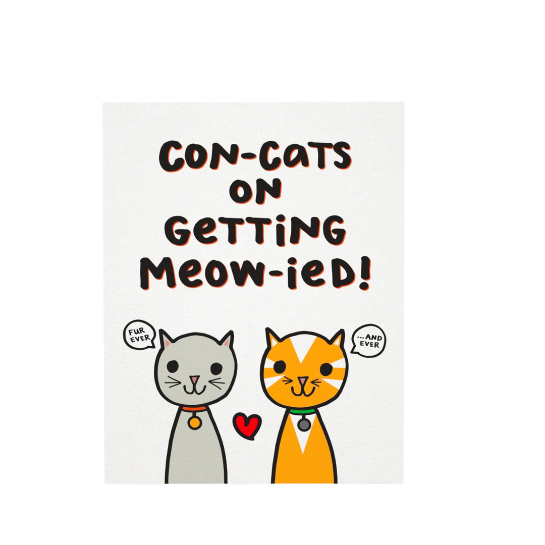 Con-Cats On Getting Meow-ied! Engagement & Wedding Card