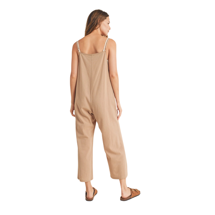 Charcoal Cotton Square Neck Overall