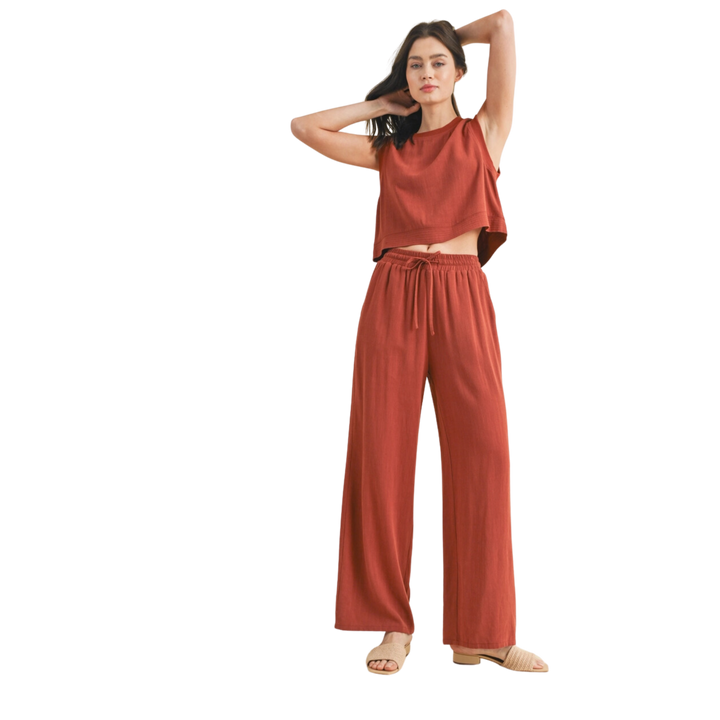 Linen Top and Pants Set