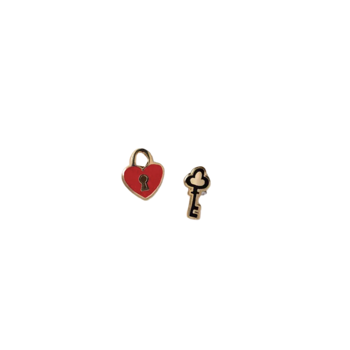 Heart Lock & Key Earrings