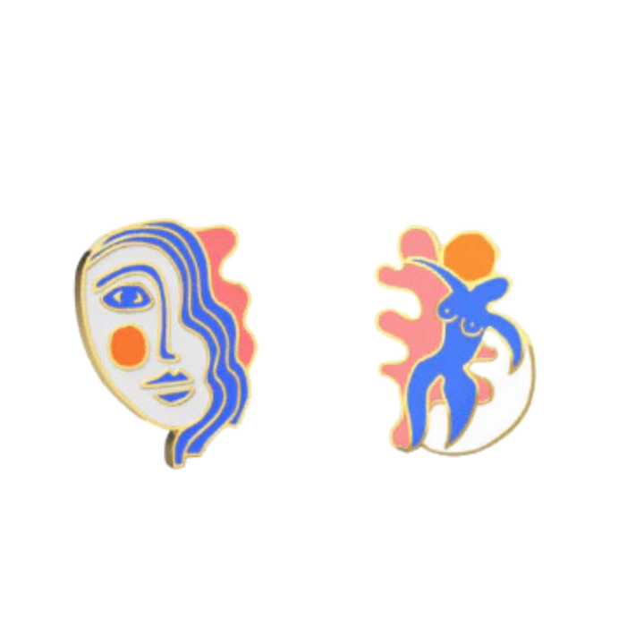 Matisse Post Earrings - Gold Artsy Museum Statement Studs