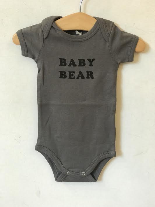 Baby Bear Onesie Charcoal