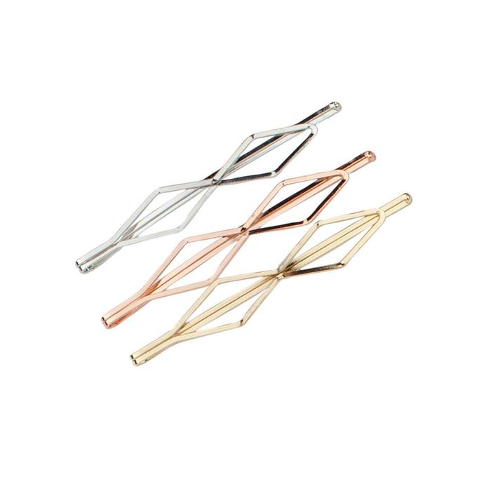 Diamond Metal Bobby Pins- Set of 3