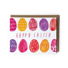 Watercolor Pink Easter Eggs Card