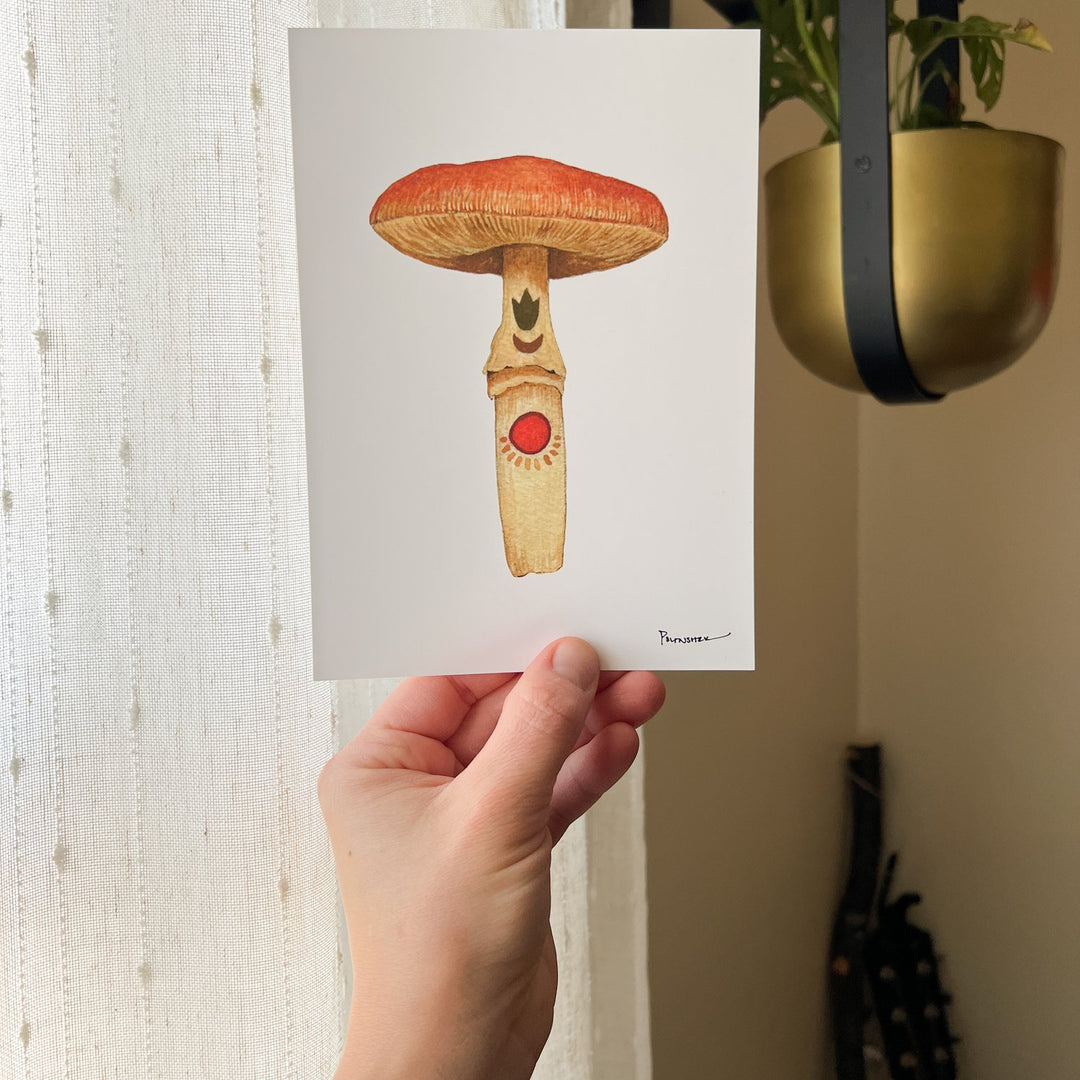 Mineral Mushroom: Carnelian - Art Print