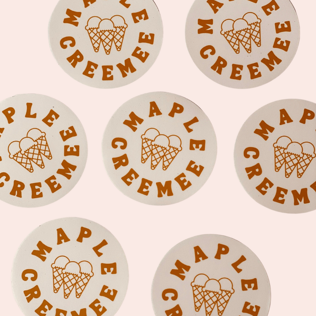 Maple Creemee Cones Round Sticker