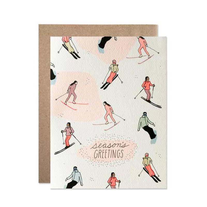 Season's Greeting Skiing Set of 8
