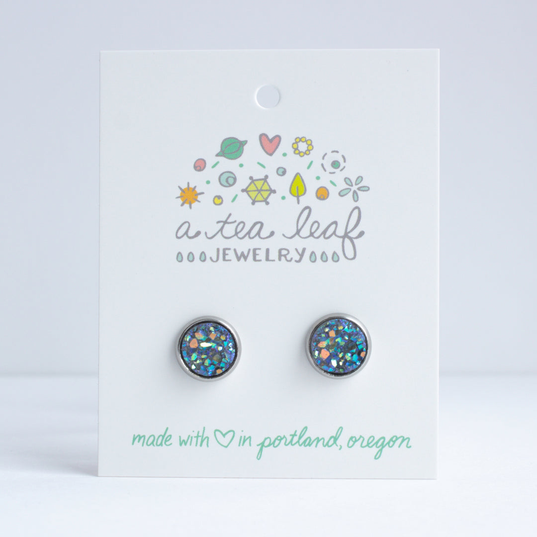 Earl Grey Druzy Crystal Earrings