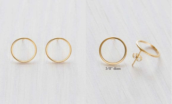 Modern Gold Circle Studs