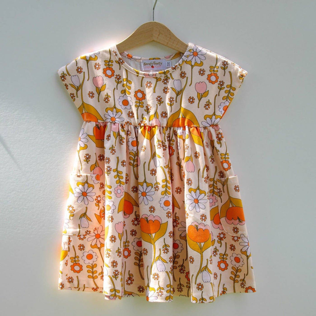 Cream Retro Vintage Fall Dress