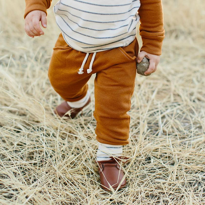 Stripe Sweat Pants - Rust and Woven