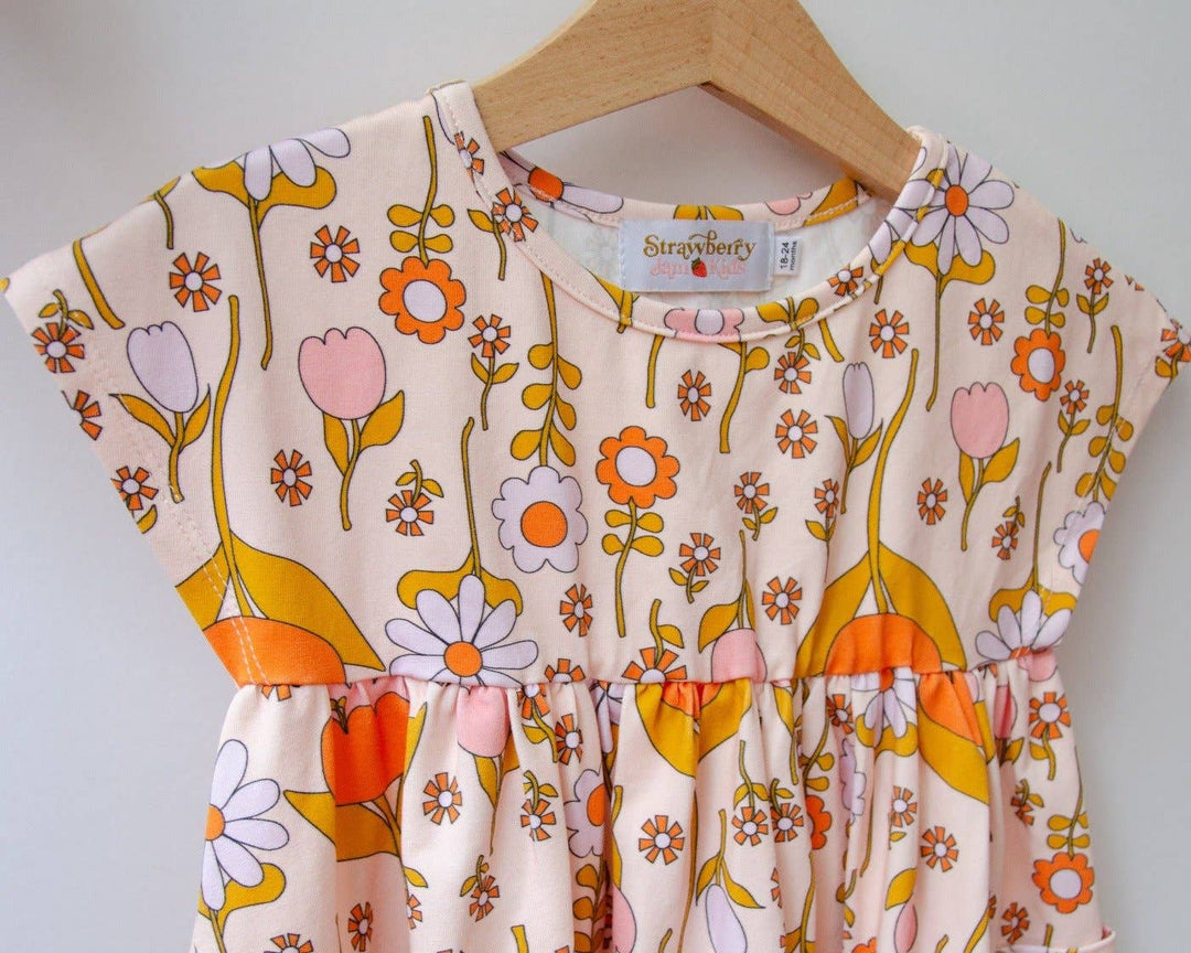 Cream Retro Vintage Fall Dress
