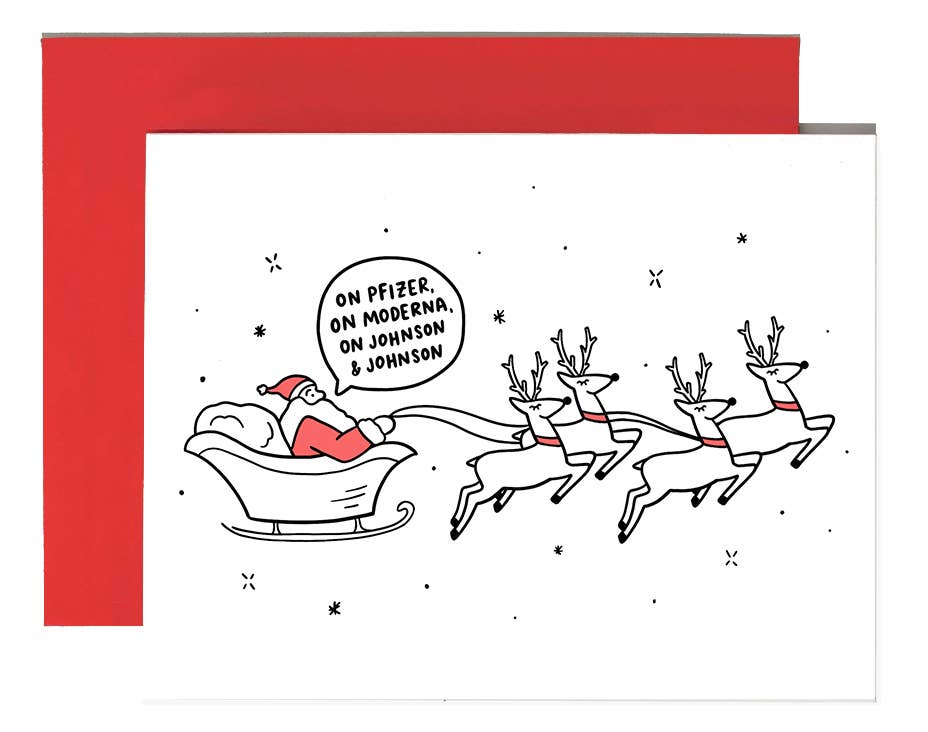 Santa's Vaccine Sleigh Card