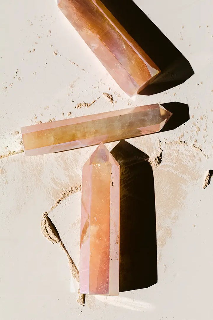 Angel Aura Rose Quartz Point