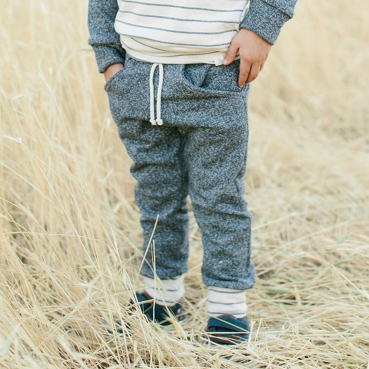 Stripe Sweat Pants - Gray and Woven