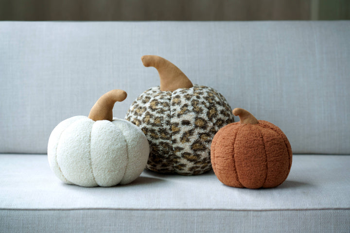 Large Sherpa Pumpkin Pillow - Brown
