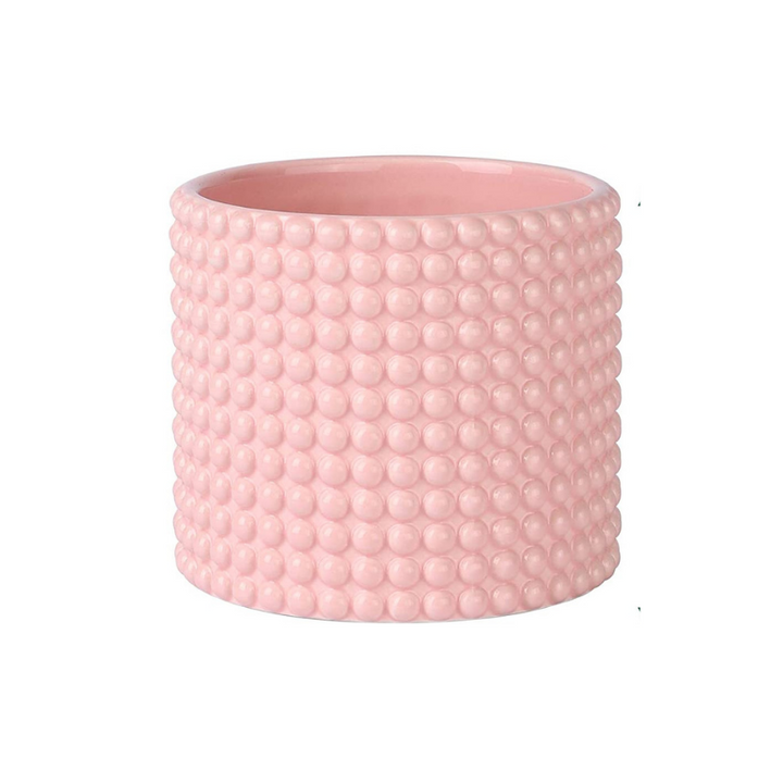Pink Hobnail Ceramic Planter