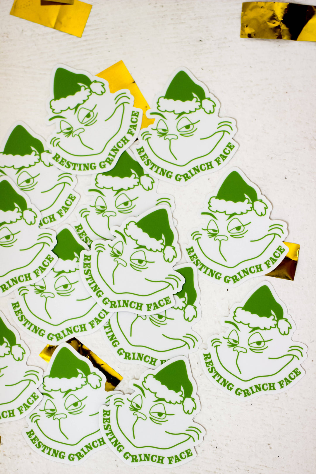 Resting Grinch Face Sticker