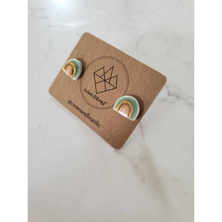 Tiny Rainbow Stud Earrings