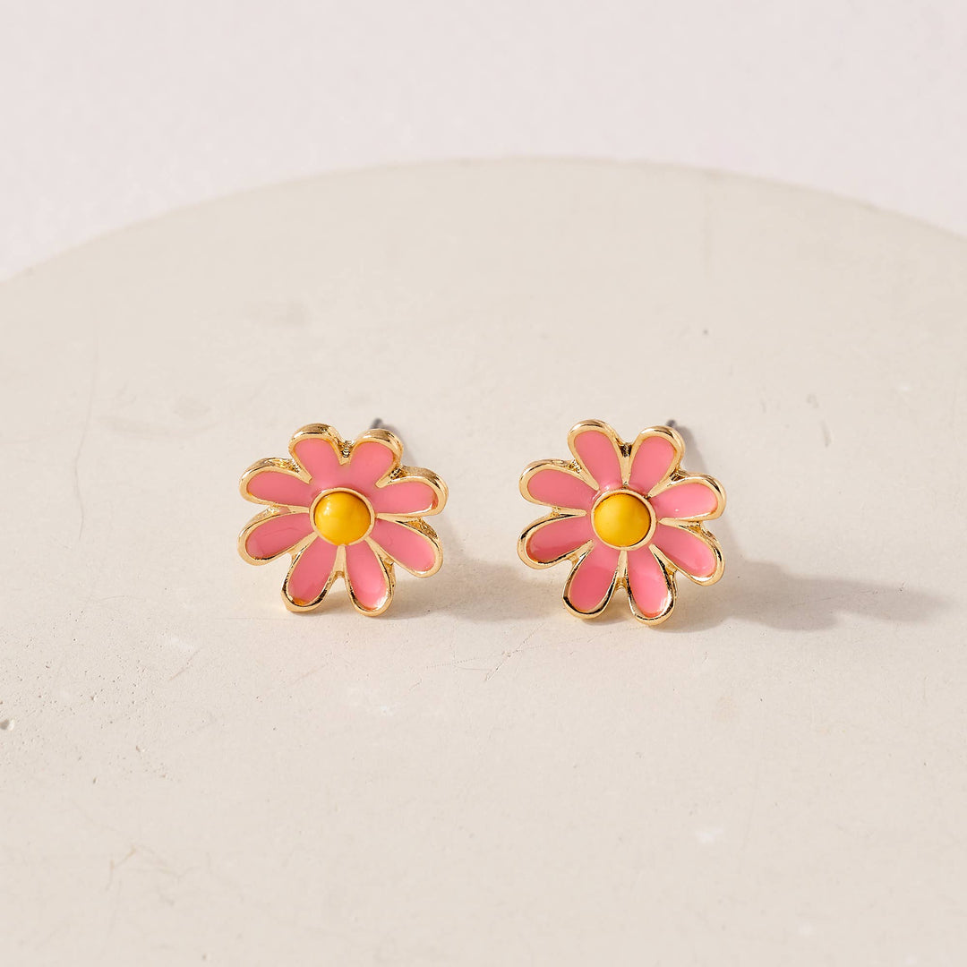 Metal Flower Stud Earrings
