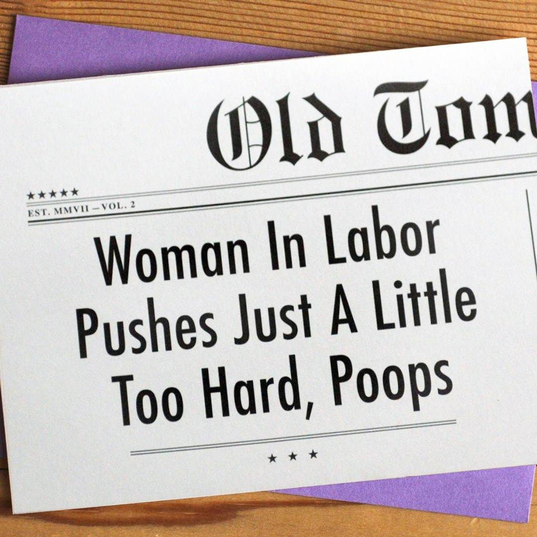 Woman in Labor Baby Card