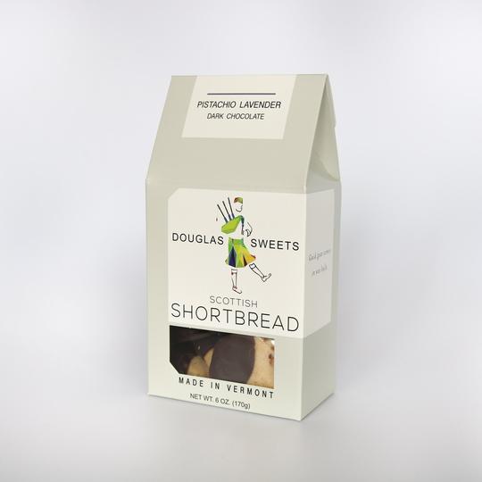 Pistachio Lavender Shortbread with Dark Chocolate
