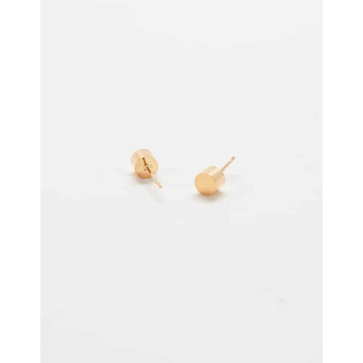 Gold Cylinder Stud Earrings