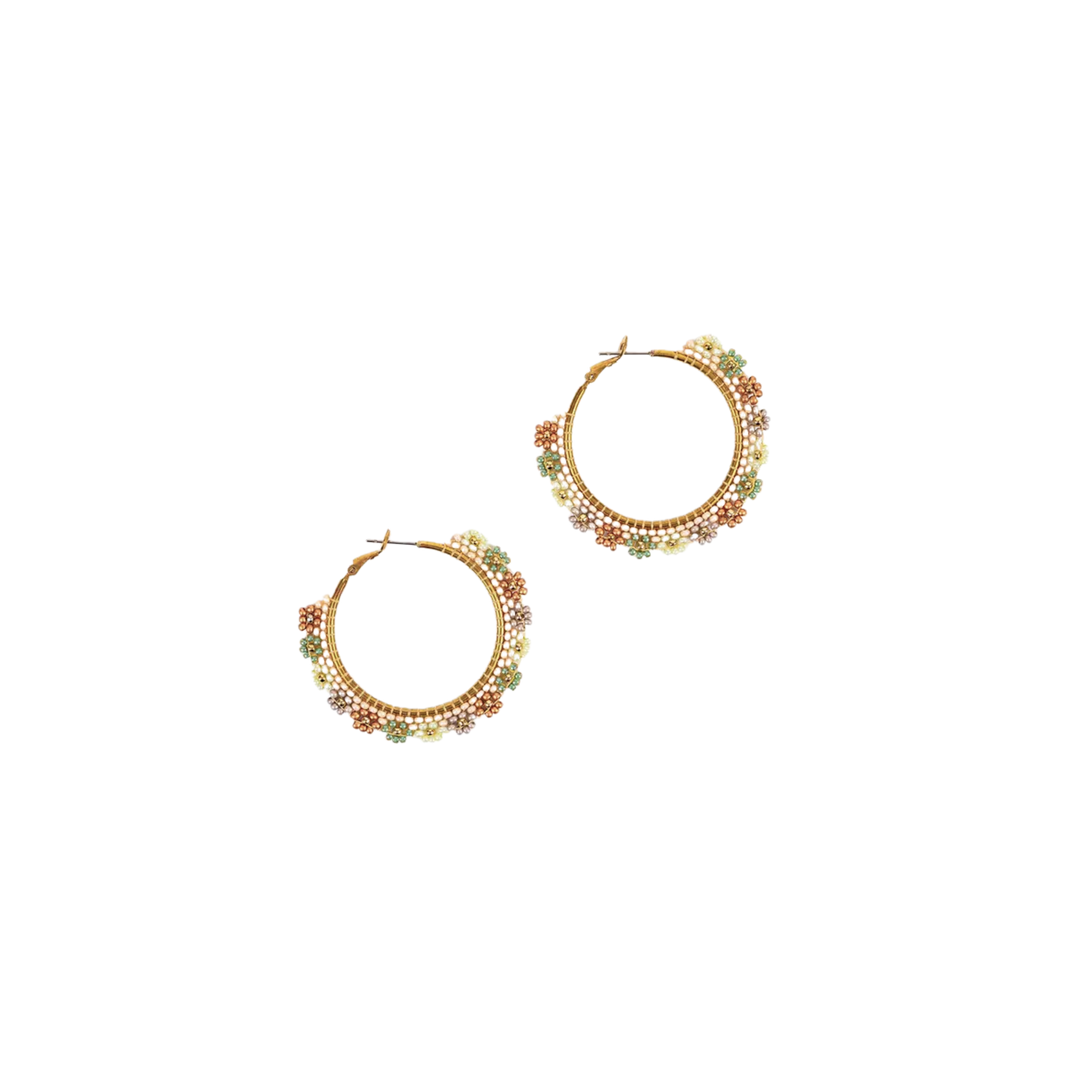 Large Daisy Hoop Earrings